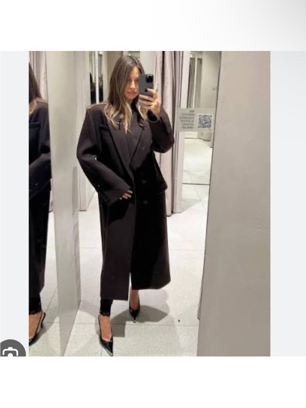 Zara Womens Long Wool Coat